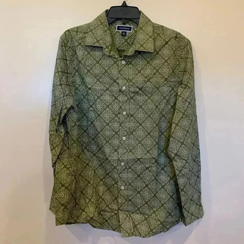 Mens Club Room Refined Woven Button Down NWT - B5